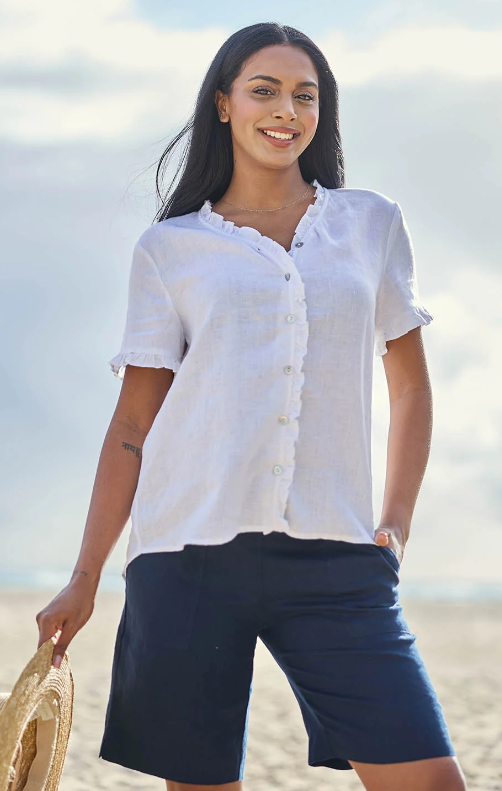 Audrey linen White top