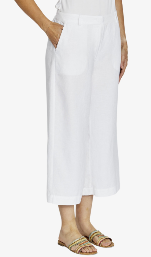 White Clare Culotte pants