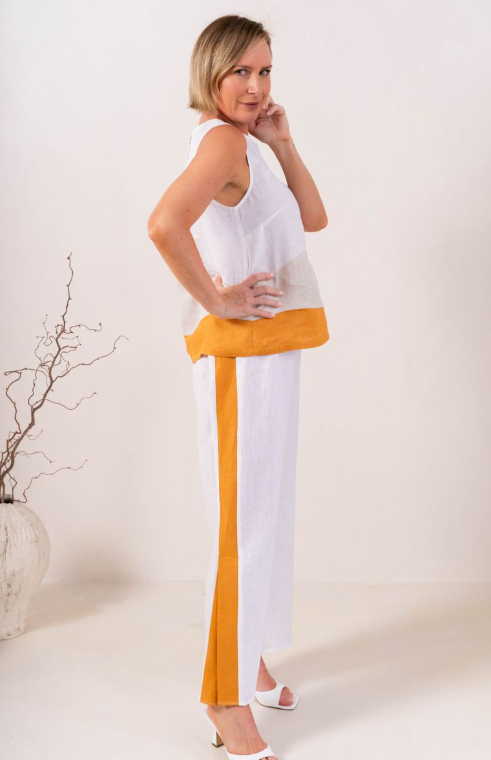 Marigold white tank top
