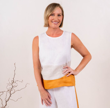 Marigold white tank top