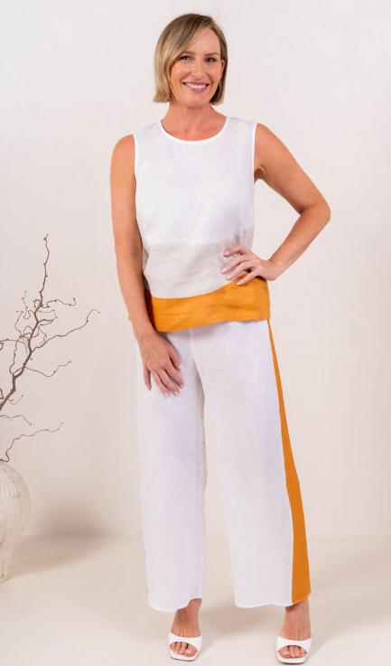 Marigold white tank top