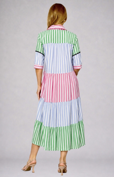 Stripe Cotton Tiered dress