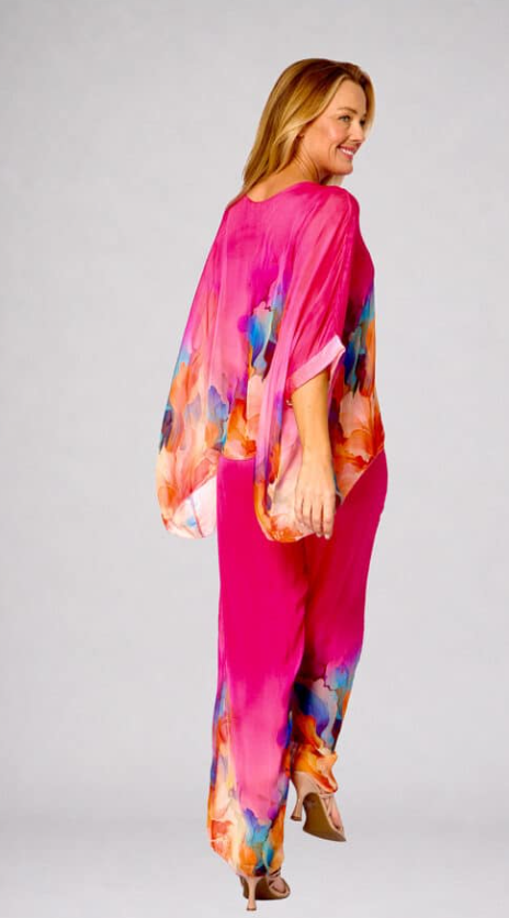 Kaftan hot Pink/Teal Blouse
