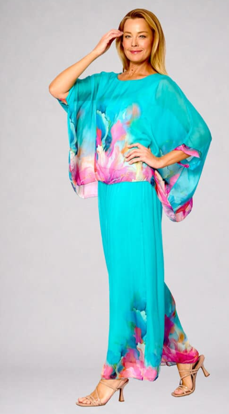 Teal Silk Pants