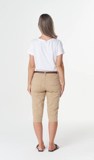 Camel 5 pocket Capri