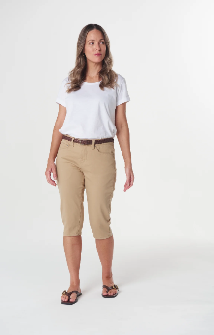 Camel 5 pocket Capri