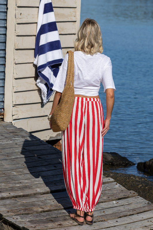 Xmas Striped Red cotton Pants
