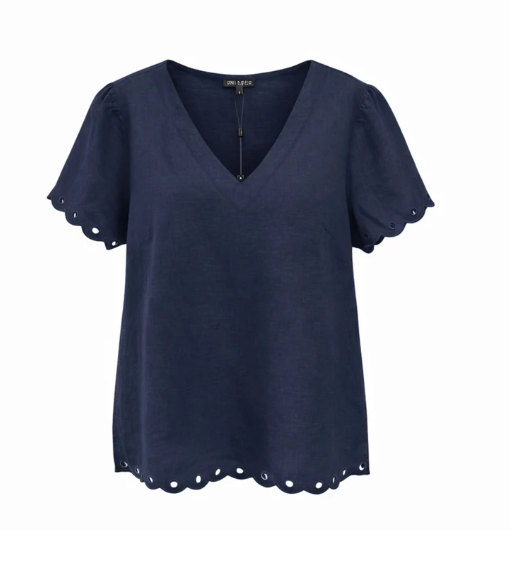 Navy Lilly Linen top