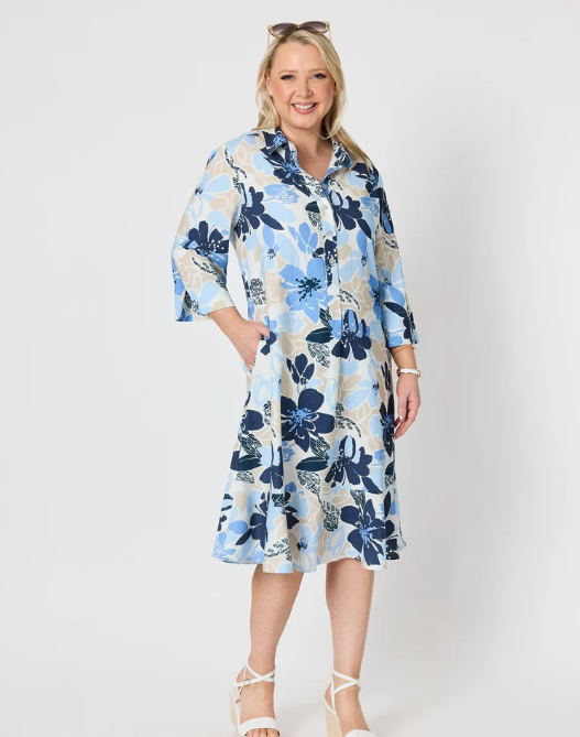 Amalfi Print blue dress