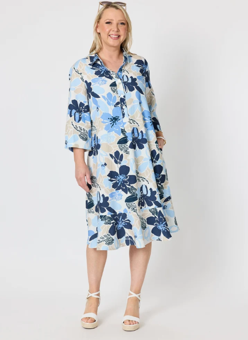 Amalfi Print blue dress