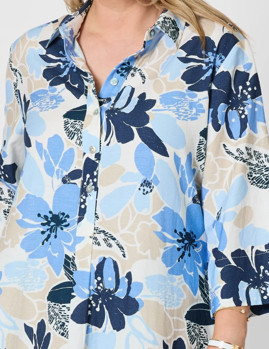 Amalfi Print blue dress