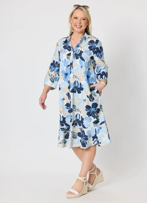 Amalfi Print blue dress