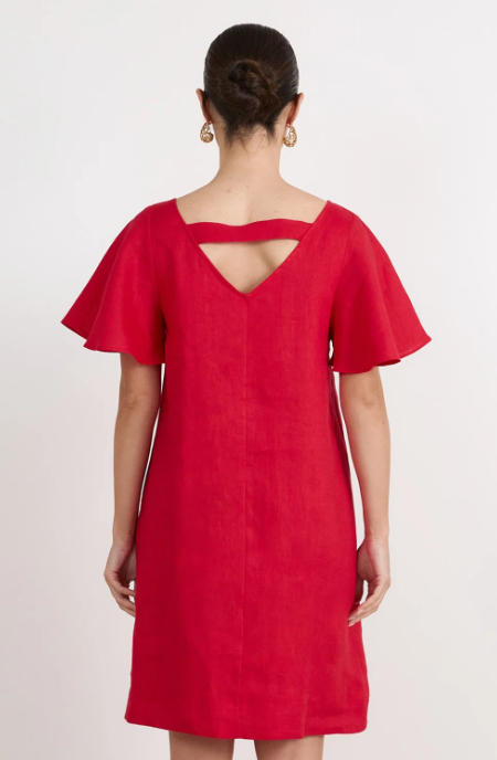 Theo Linen Red Dress