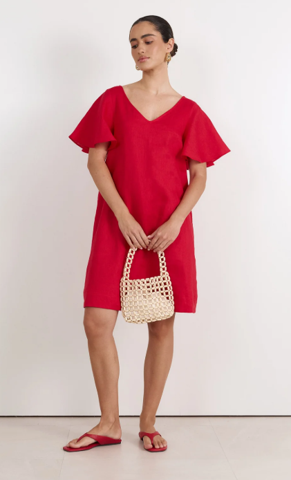 Theo Linen Red Dress