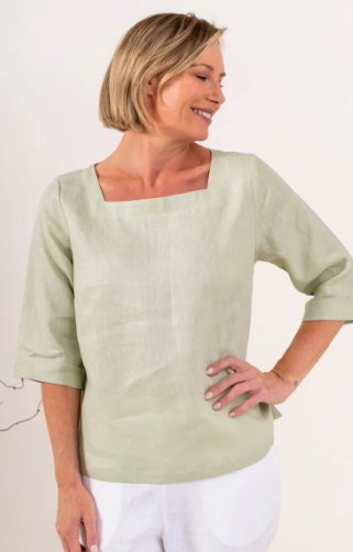Sage Square neck blouse