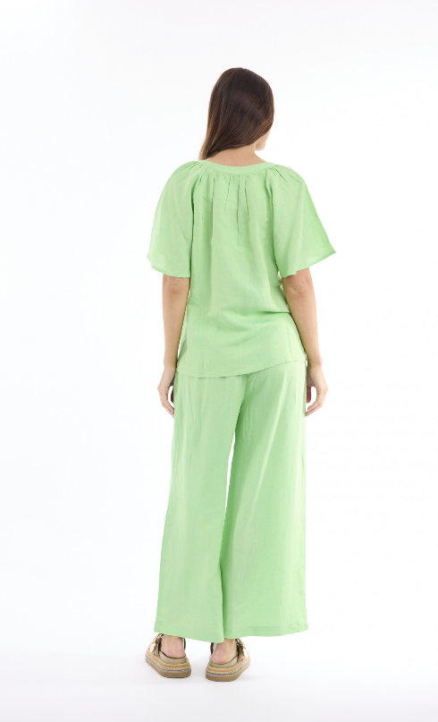 Linen Mint wide blouse