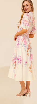 Cream Floral Race day dress