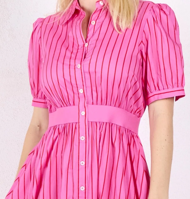 Ivy Pink/red stripe dress