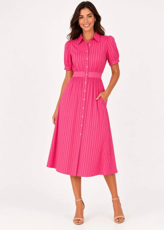 Ivy Pink/red stripe dress