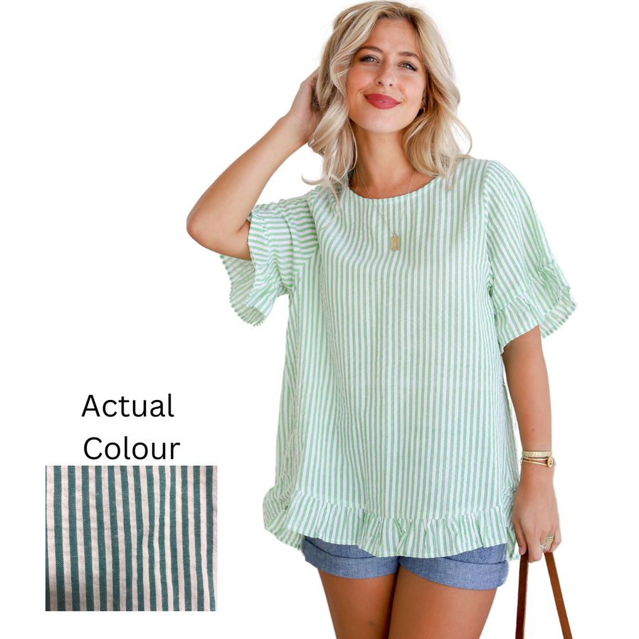 Ruffle blouse  green