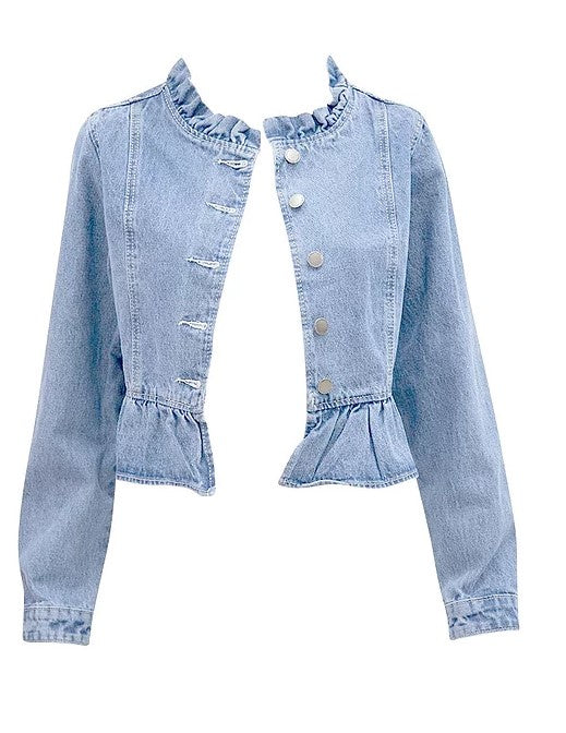 Frill Light Blue Denim Jacket