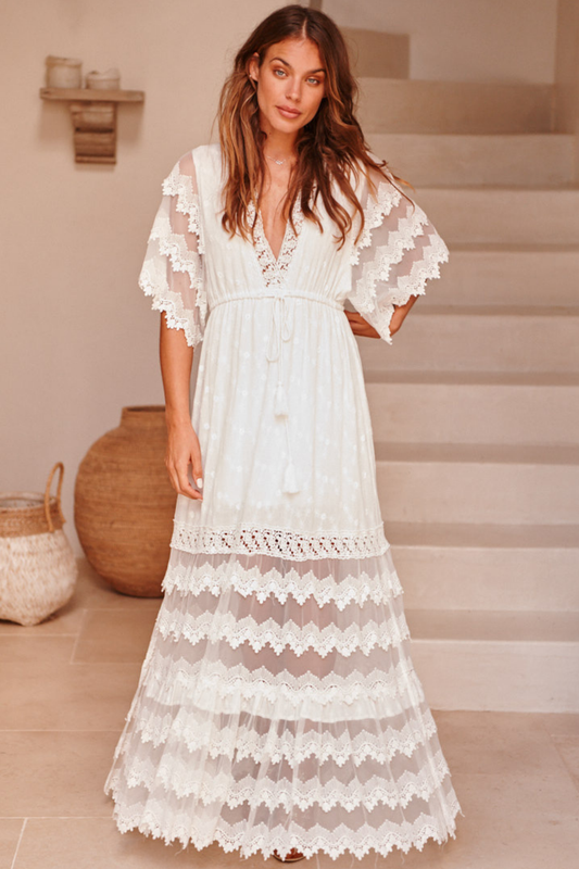 Bungalow Maxi Dress - White Jaase