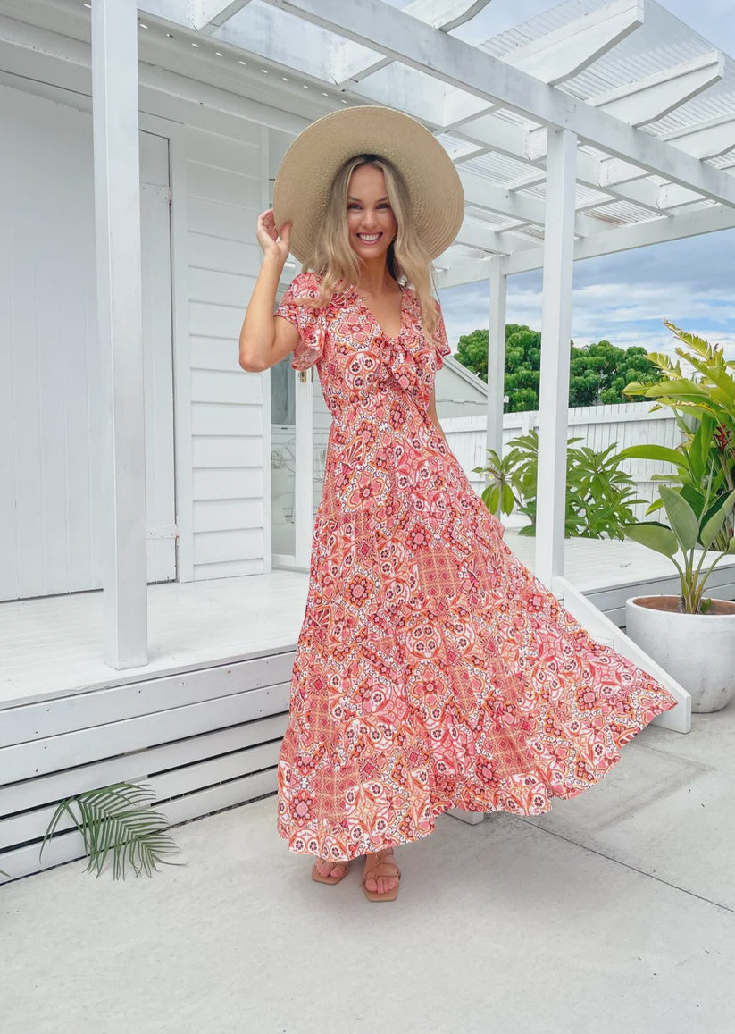 Lilly Maxi dress orange multi