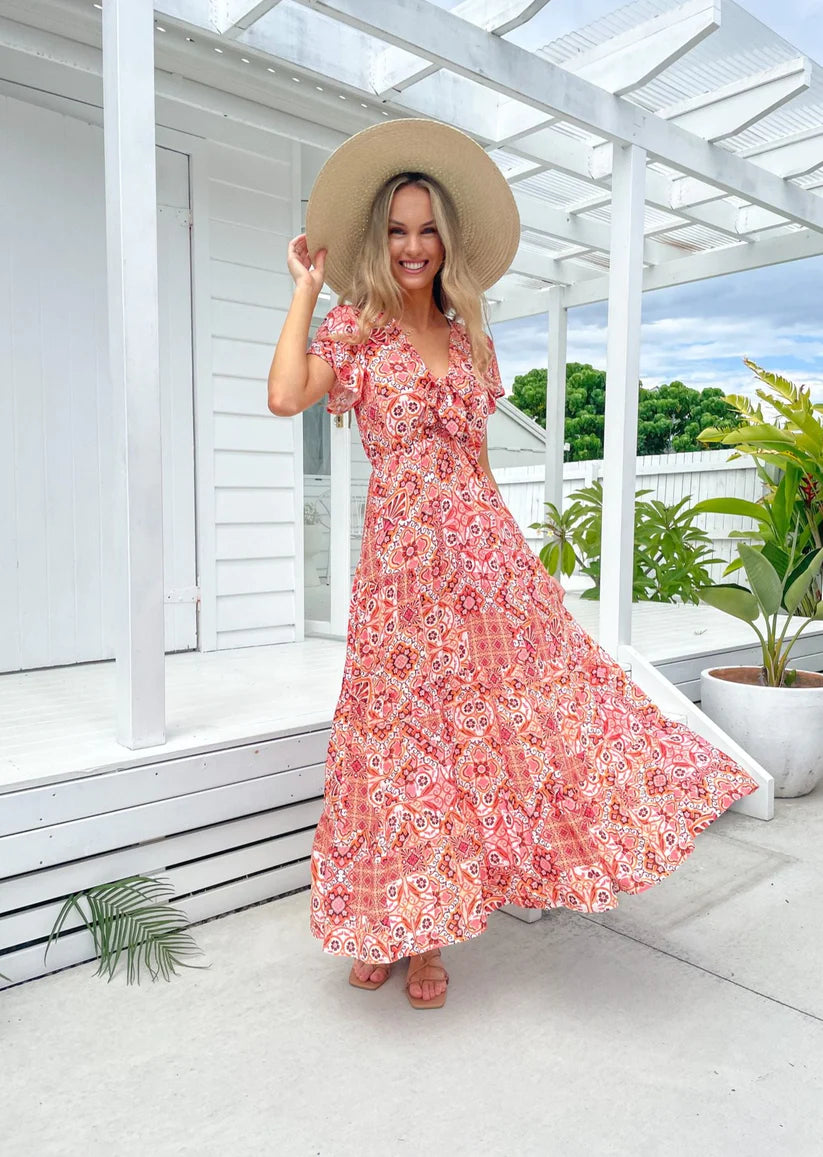 Lilly Maxi dress orange multi