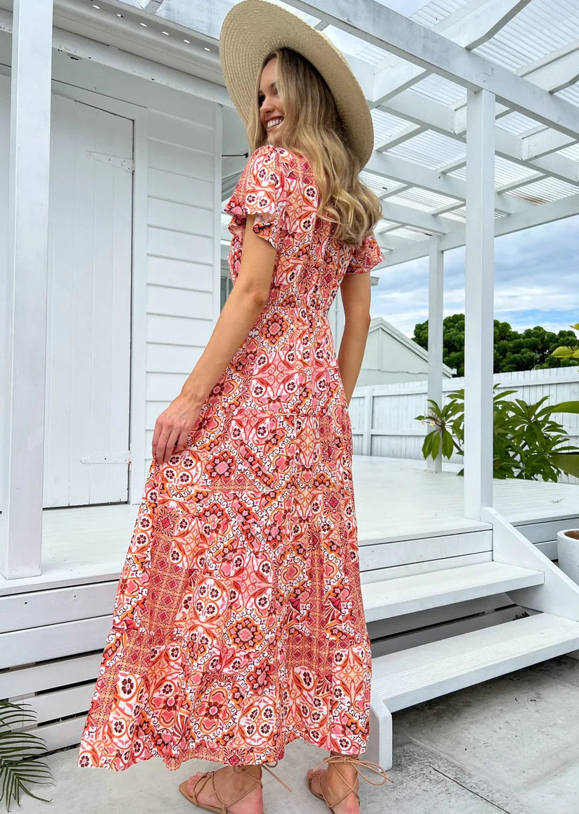 Lilly Maxi dress orange multi