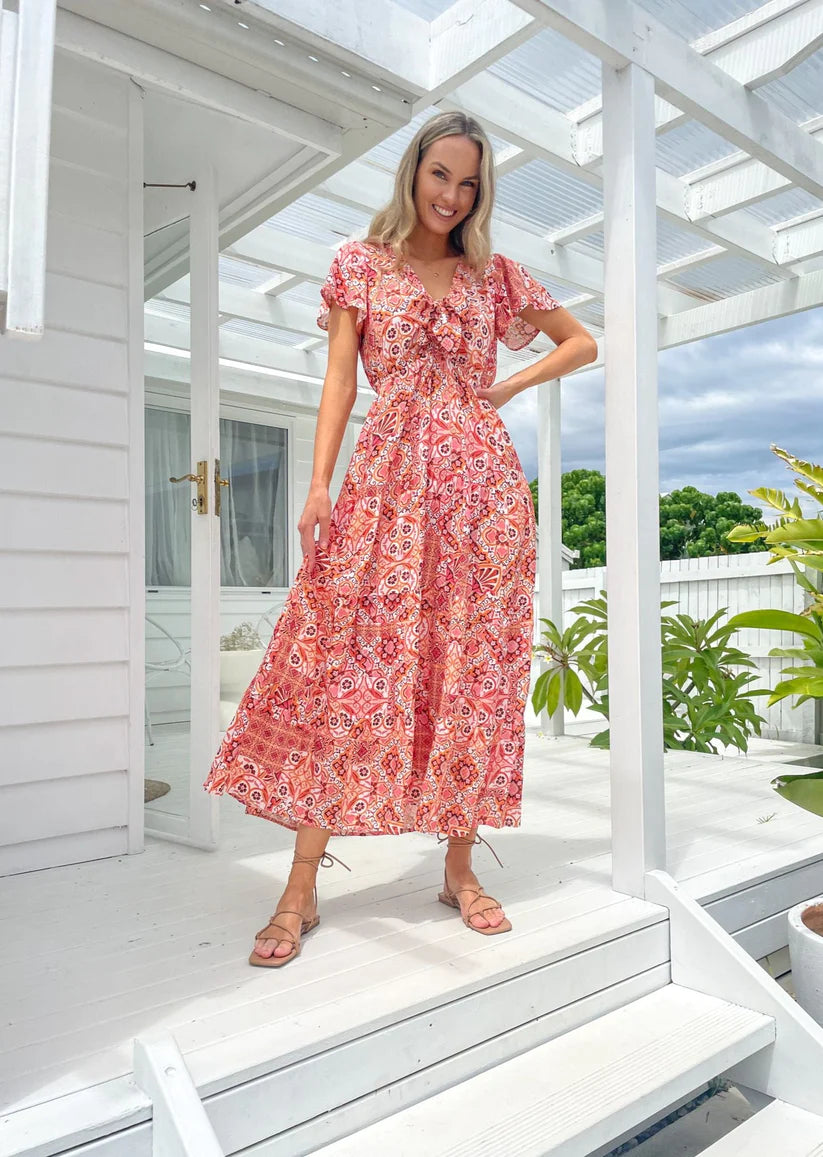 Lilly Maxi dress orange multi