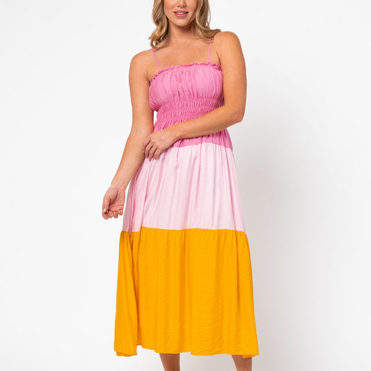 Mia Colour Block Maxi Dress