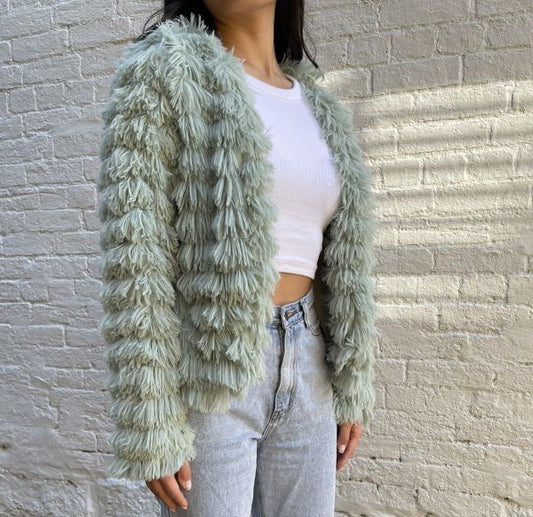 Fluffy jacket SAGE