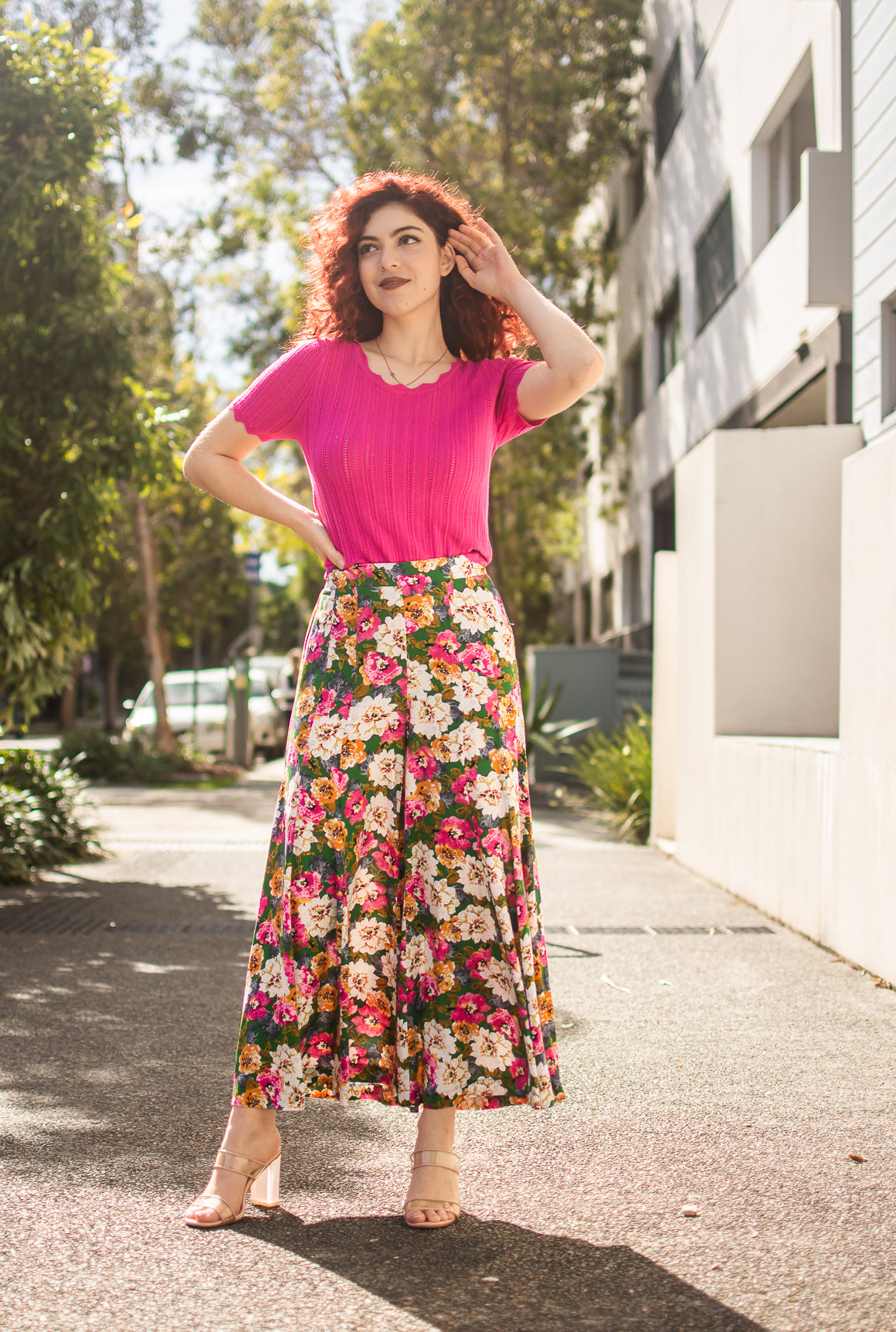 Floral Palazzo Pants - Green