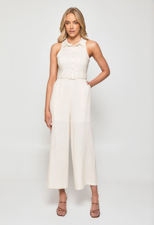 Collared Jumpsuit Cream