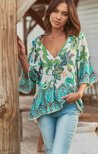 Gabriella top Utopia print