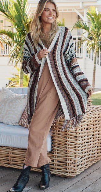 Motley Knit mocha Cardi