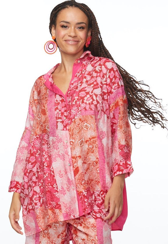 Hot Pink Paisley blouse