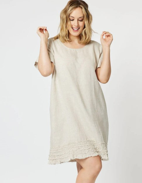 LINEN Frill DRess natural