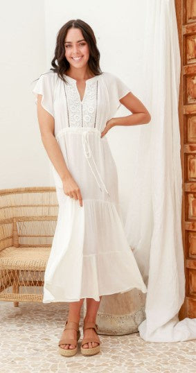 White boho dress