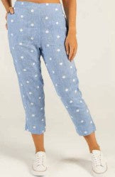 Poker dott linen pant