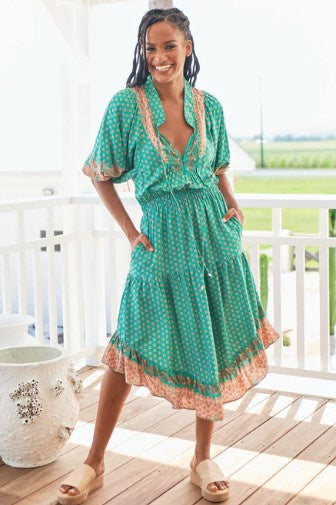 Jade Print Jasmine Midi Dress