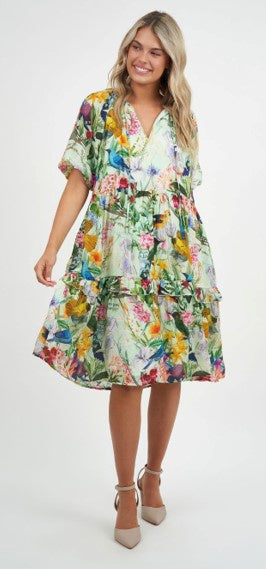 Tie neck Tropic dress