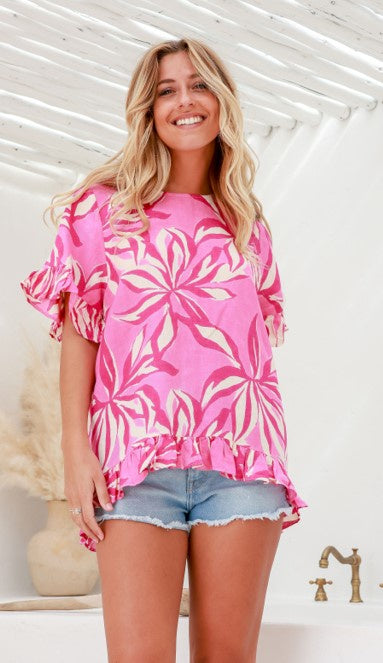 Pink leaflet blouse