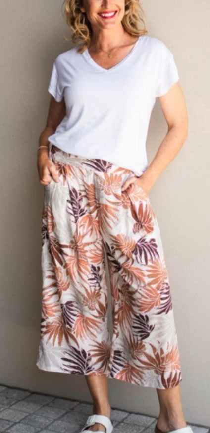 Wide leg leave pants