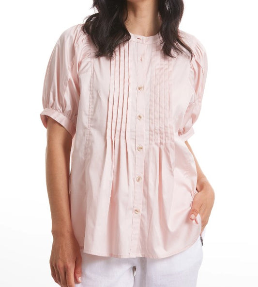 Pink musk pleated top