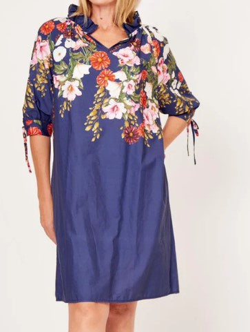 Navy floral high Dress