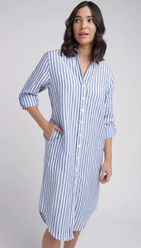 Opal linen shirt dress