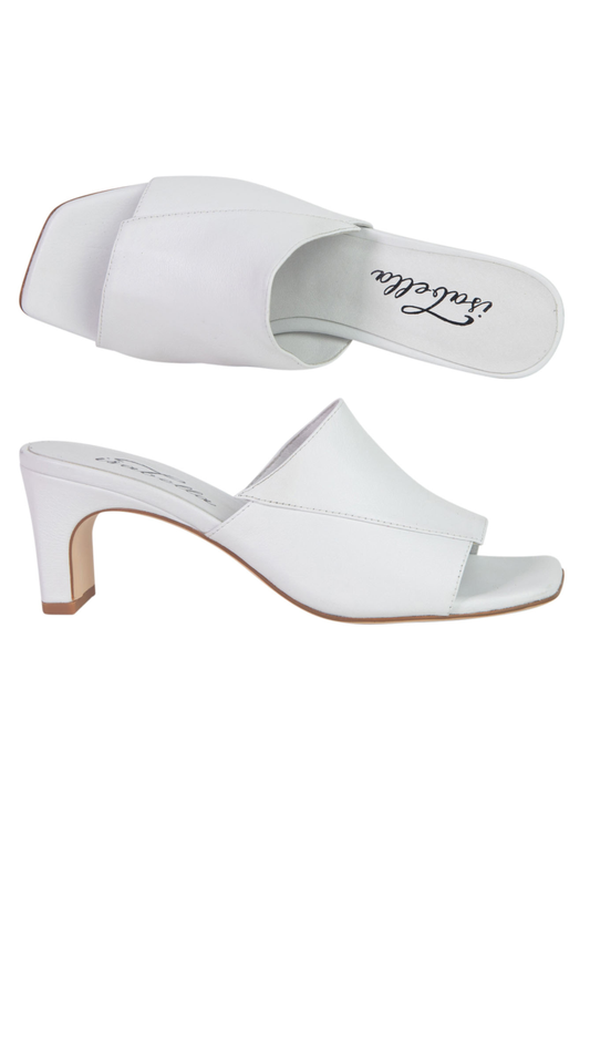 Toni Mule Heels - White