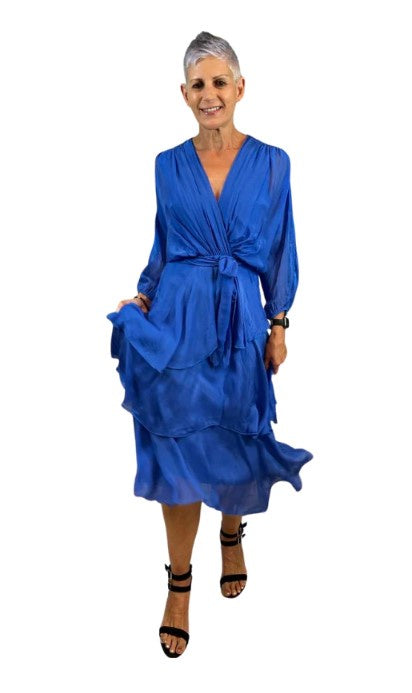 Cross Over Cobalt Blue Dress