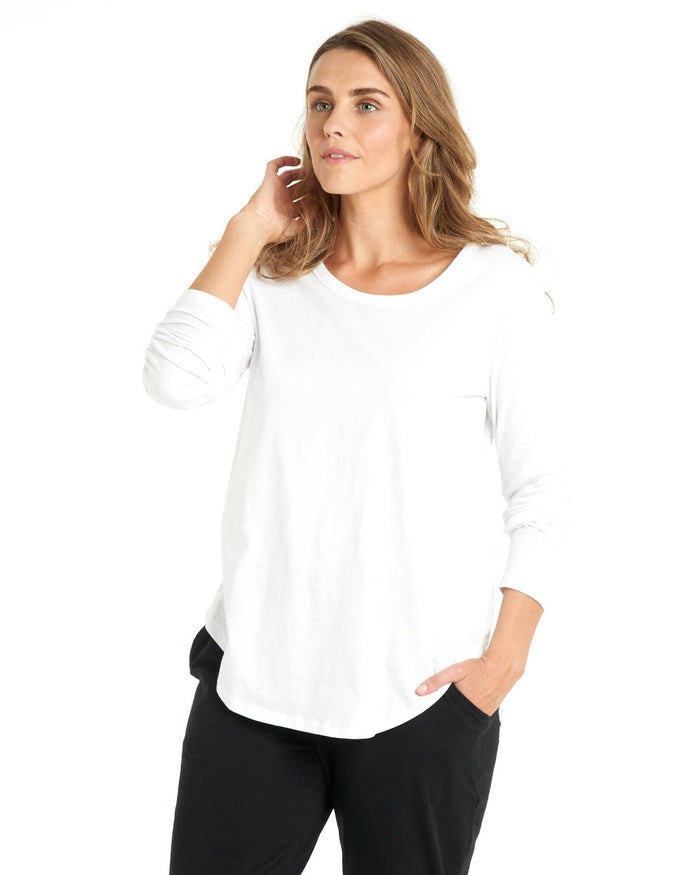 Megan Long Sleeve Top White